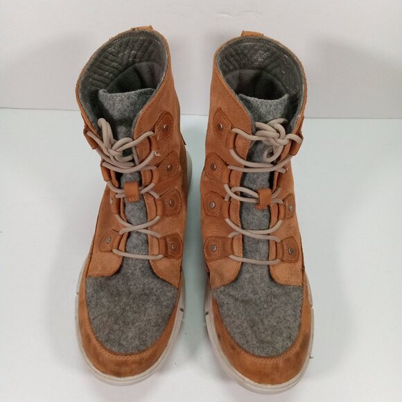 SOREL Explorer II Joan Winter Boots Women 11 Suede Leather Tan Gray Ankle - Picture 7 of 15